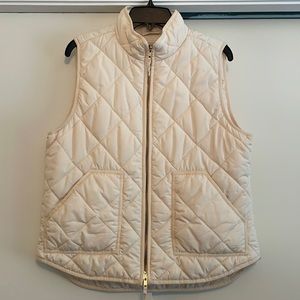 J. Crew cream quilted puffer vest